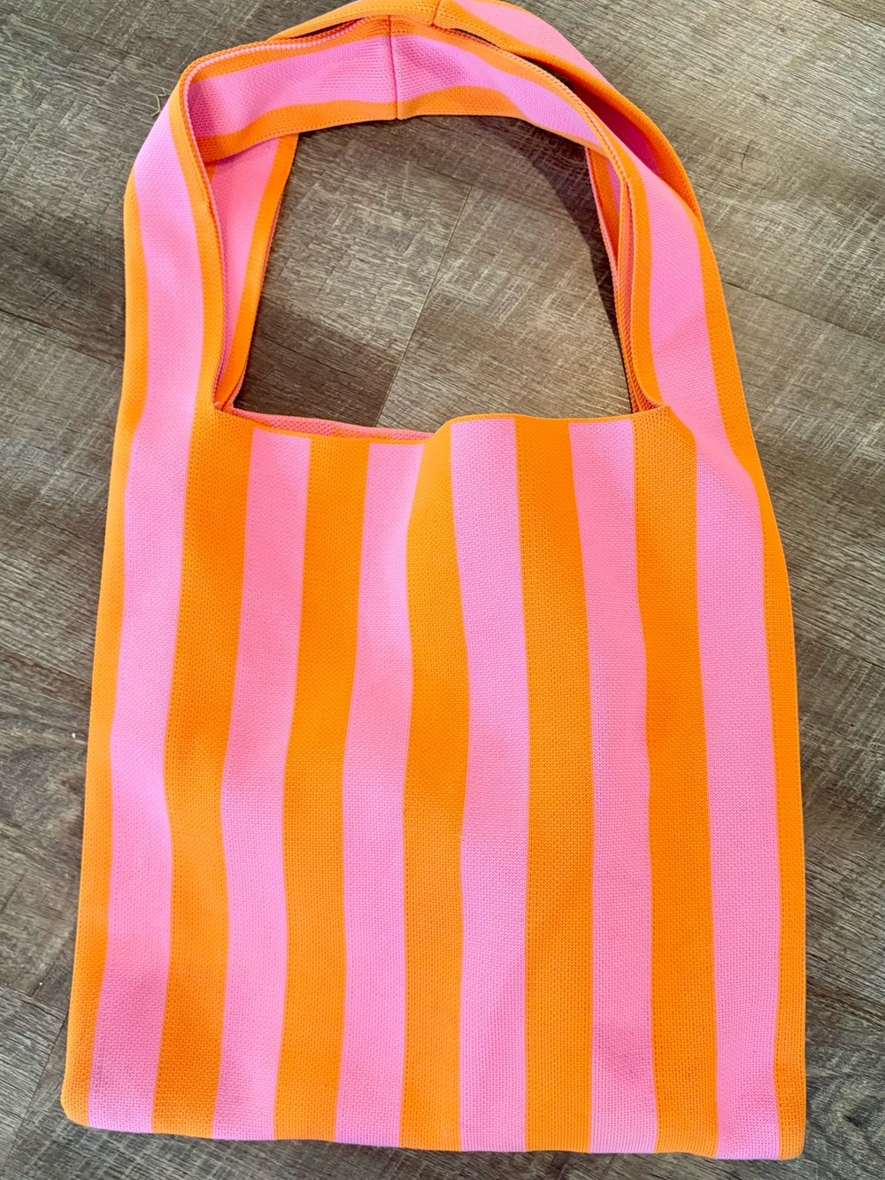 Pink and Orange Striped Tote Bag — Casual Everyday Carry